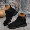 Low-cut Round Head Chunky Heel Sleeve Women's Martin Boots