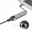 Type C To HDMI+USB3.0+PD 6 In 1 HUB Hub Rj45 Network Card Adapter