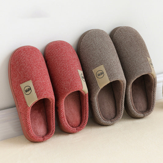 Home plus velvet couple cotton shoes