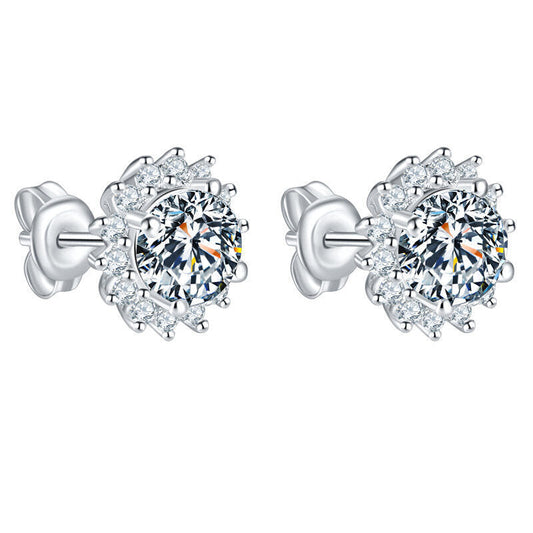 SUNFLOWER Fashion Full Zircon Stud Earrings For Women