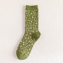 Retro Japanese Series Small  Avocado Green Mid-tube Socks