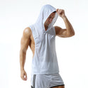 Solid Color Mesh Hooded Men's Vest