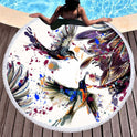 Round printed beach towel