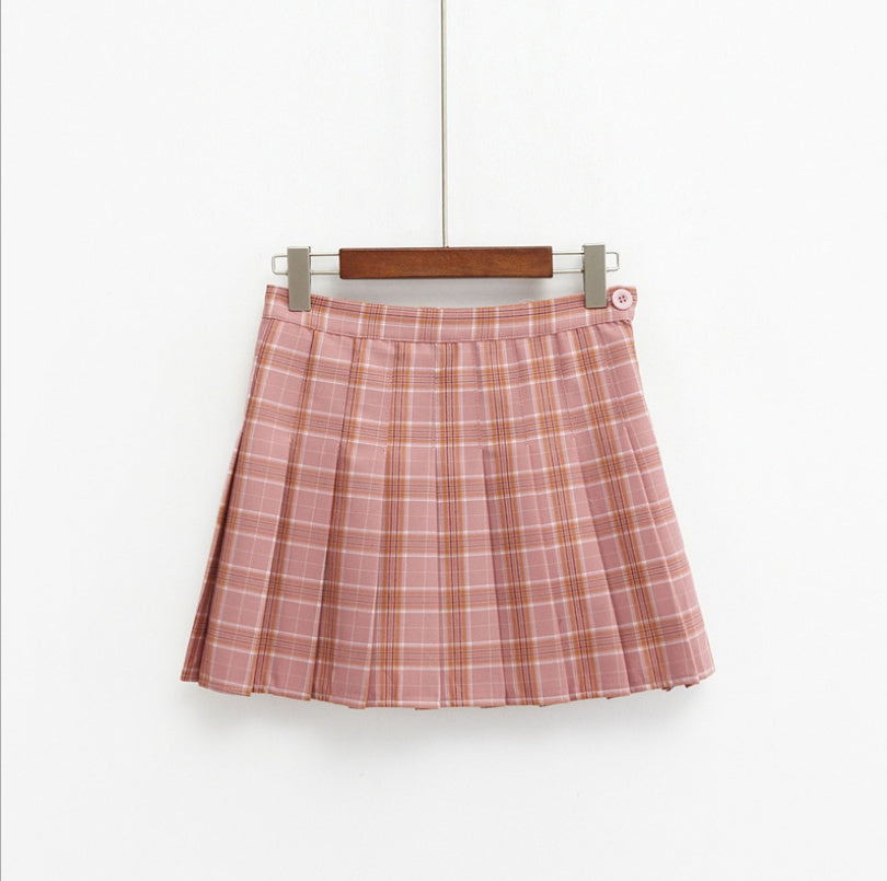 Spring New European And American Fan AA High Waist Plaid Skirt British Wind College Wind And Play Short Skirt Skirt