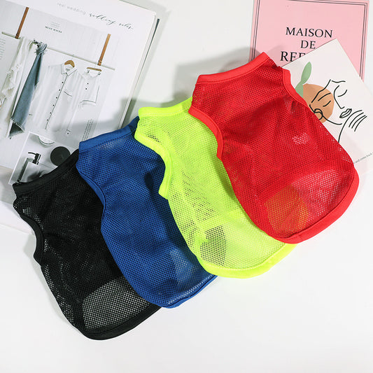 Pet Clothes Large Mesh Spring Summer Vest Plain Color