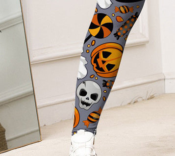 Halloween Bat Ghost Yoga Pants Pumpkin