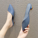 Women's Pointed Toe Stitching Outer Wear Fashionable Slippers