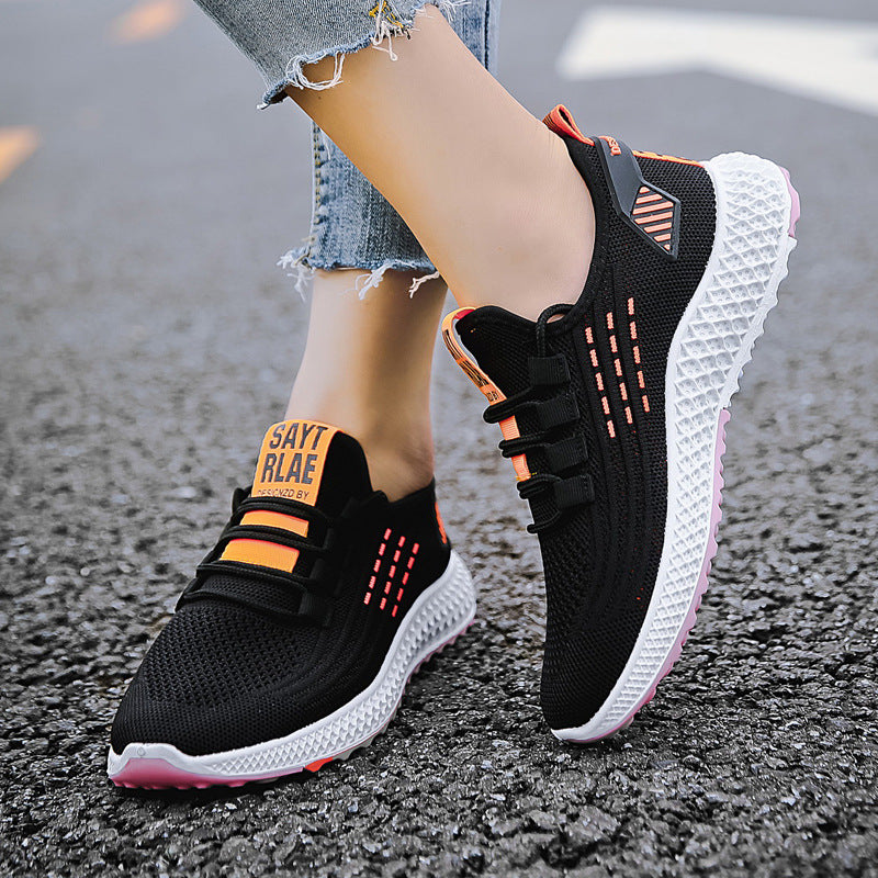 Flying knit cutout sneakers