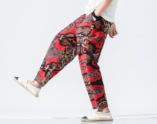 Chinese style small foot lantern nine pants