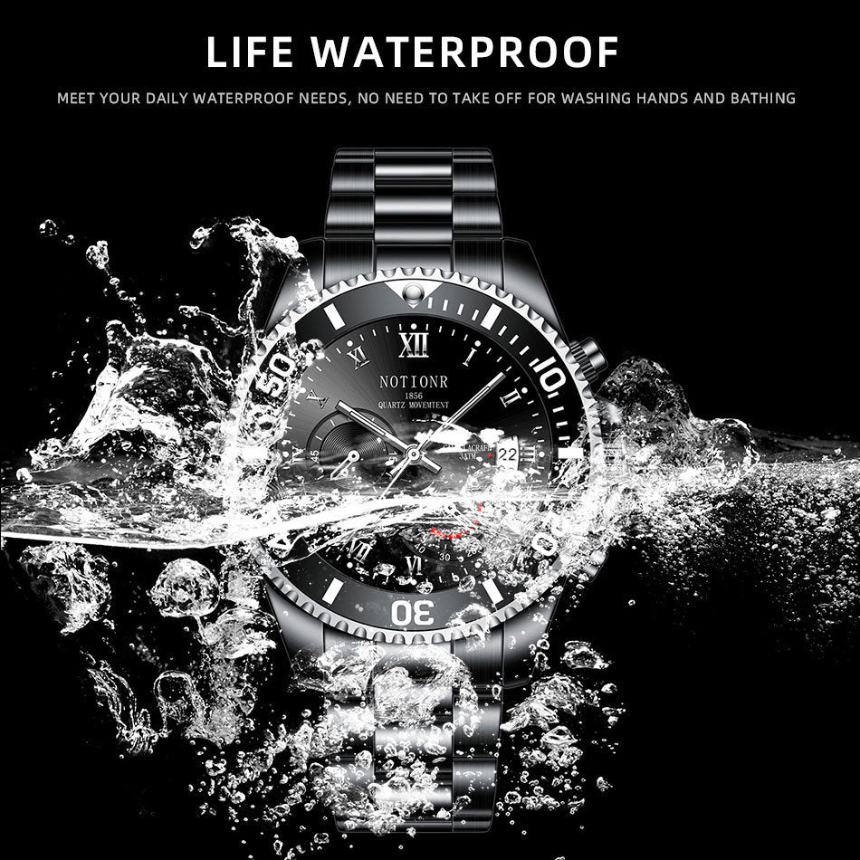 Waterproof Green Submariner Fashion Steel Luminous Calendar Quartz Watch Cross-border