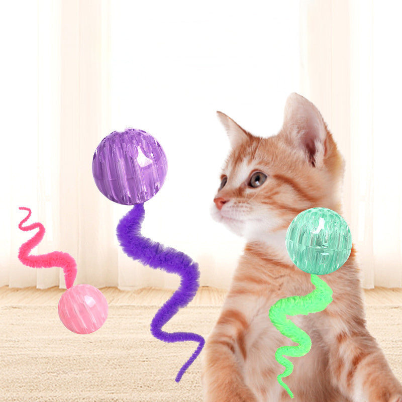 Interactive Cat Ball Toy Interactive Worm Bouncy Balls Cat Toy Safe Indoor Cats Toy Balls For Indoor Cats Kitten