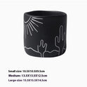 Minimalistic Abstraction Painting Succulents Indoor Cement Flowerpot