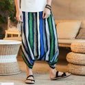 Striped Nepalese cropped trousers