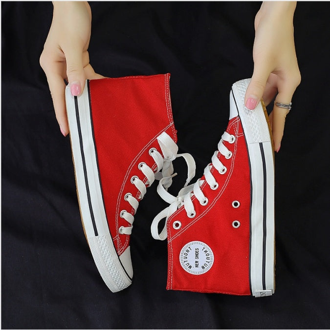 High-top canvas shoes