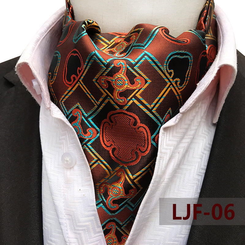 Men's Scarf Jacquard Polyester Fashionable And Warm