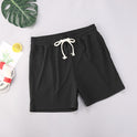 Pocket Drawstring Solid Color Beach Shorts Men