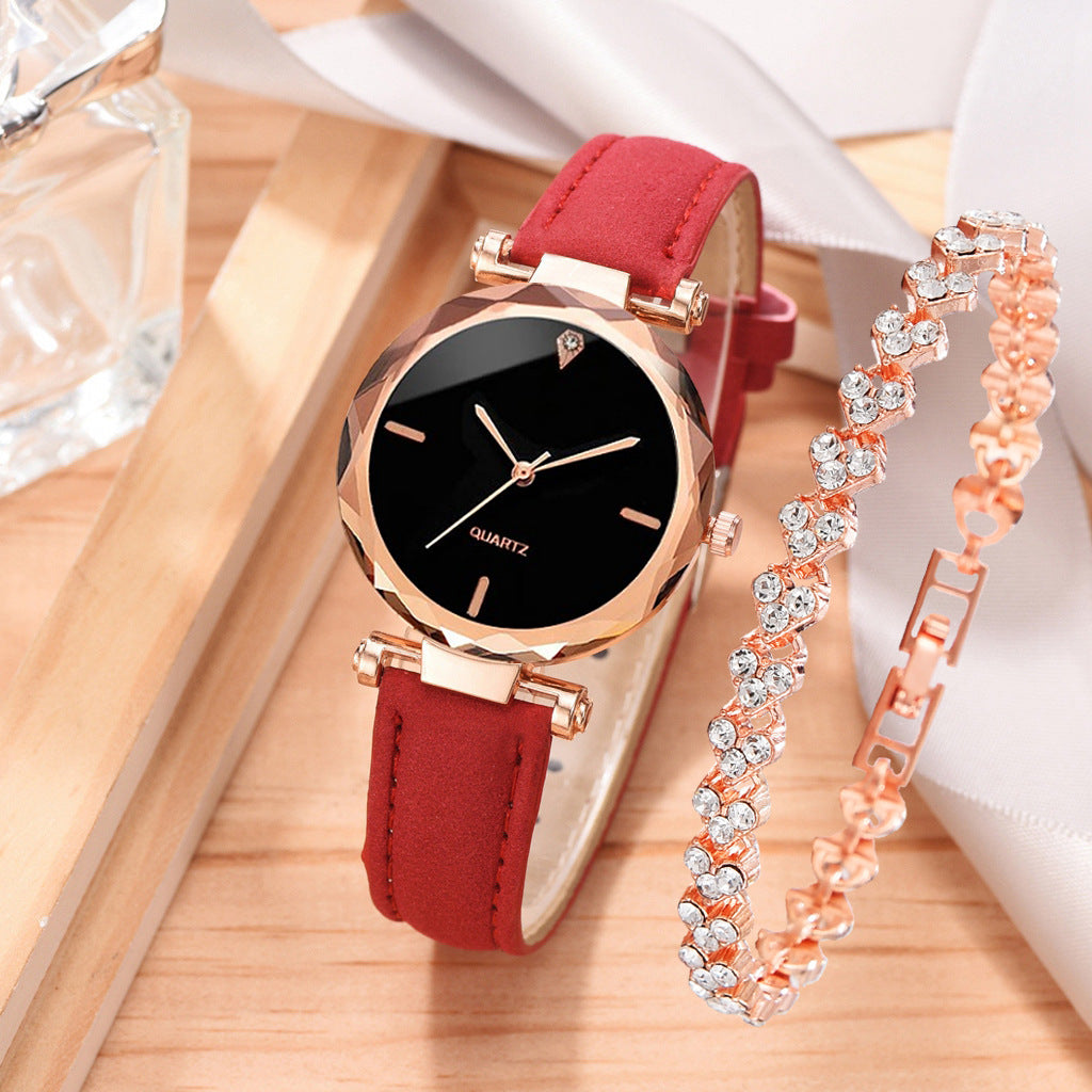 Watch Simple Belt Watch Quartz Watch Bracelet Suit