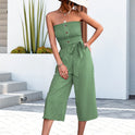 Button Pull Polka Dot Bra Jumpsuit Female