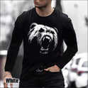 Fall New Loose Round Neck Lion Head Black Men