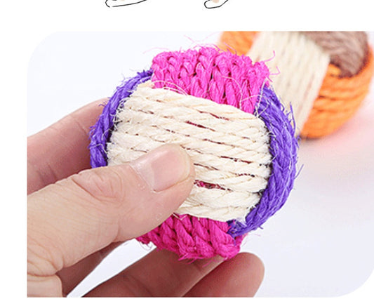 Pet Supplies Cat Toy Three-color Sisal Ball