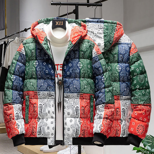 Korean Style Trendy Short Hooded Colorful Cotton Coat