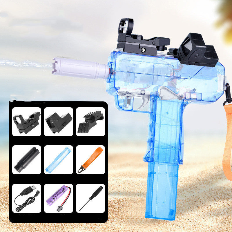 Uzi Electric Burst Water Gun Children's Powerful Water Gun Toy Fully Automatic Range Long Spray Outdoor Toy Water Gun