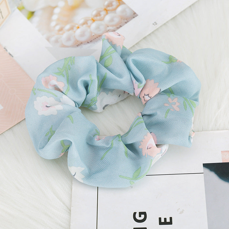 Floral Fabric Print Large Intestine Hair Tie