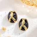 Vintage Egg Surface Enamel Enamel Earrings Women