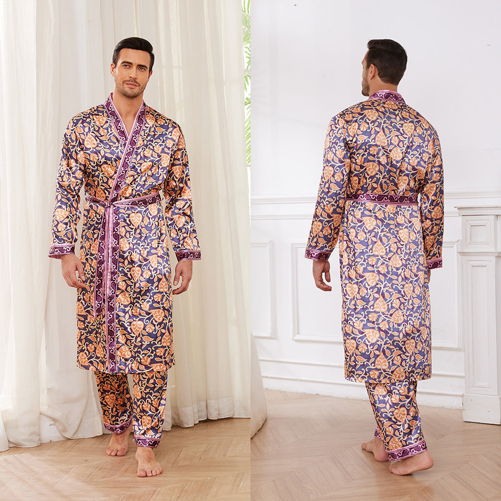 Men's Fall Thin Long Sleeve Pajamas