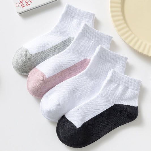 Cotton Boy Socks Spring And Autumn Thin Section Stain-resistant Color Matching