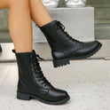 Plus Size High Top Lace-up Martin Boots Pumps Women's Shoes