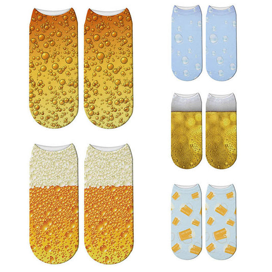 Beer Beer Print Socks, Women's Boat Socks, Adult Socks