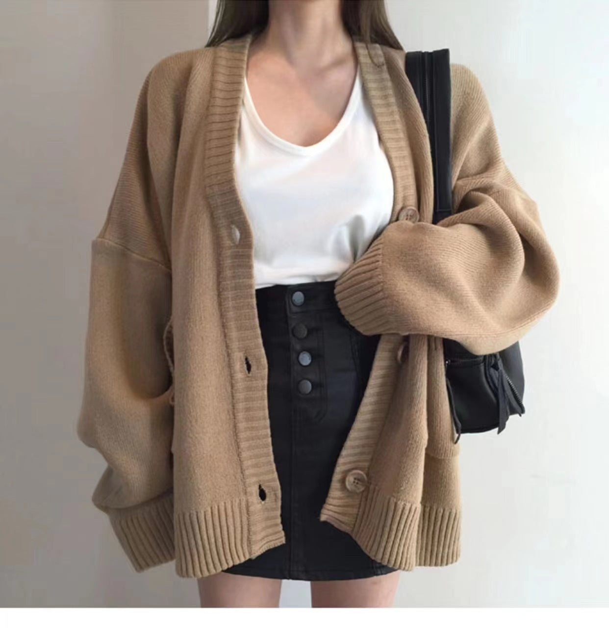 Women's Solid Color Fashion Casual Knitted Jacket