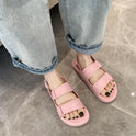 Korean Style Solid Color Casual PVC Outer Wear Sandals