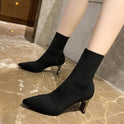 Women's Stretch Socks High Heels Knitted Thin Boots