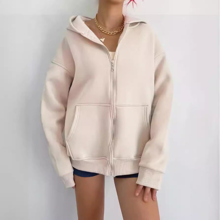 Women's Zipper Hooded Cardigan Coat