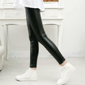 Spring And Autumn Thin Girls' Faux Leather Leggings Slim Outer Wear PU Leather Pants