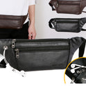 Ultra-thin PU Men's Belly Phone Waist Bag