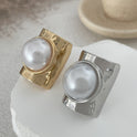 Exaggerated Inlaid Large Pearl Wide Ring