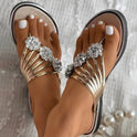 Thong Sandals Women Summer Flip Flops Rhinestone Flat Slippers