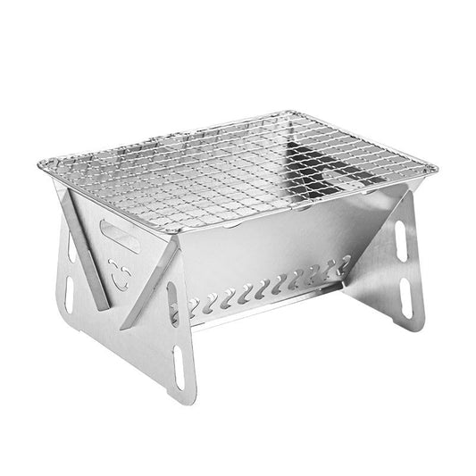 Outdoor Folding BBQ Grill Stainless Steel Convenient Card Type Firewood Mini Barbecue Grill Home