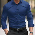 Men's Pigment Business Casual Long Sleeve Shirt