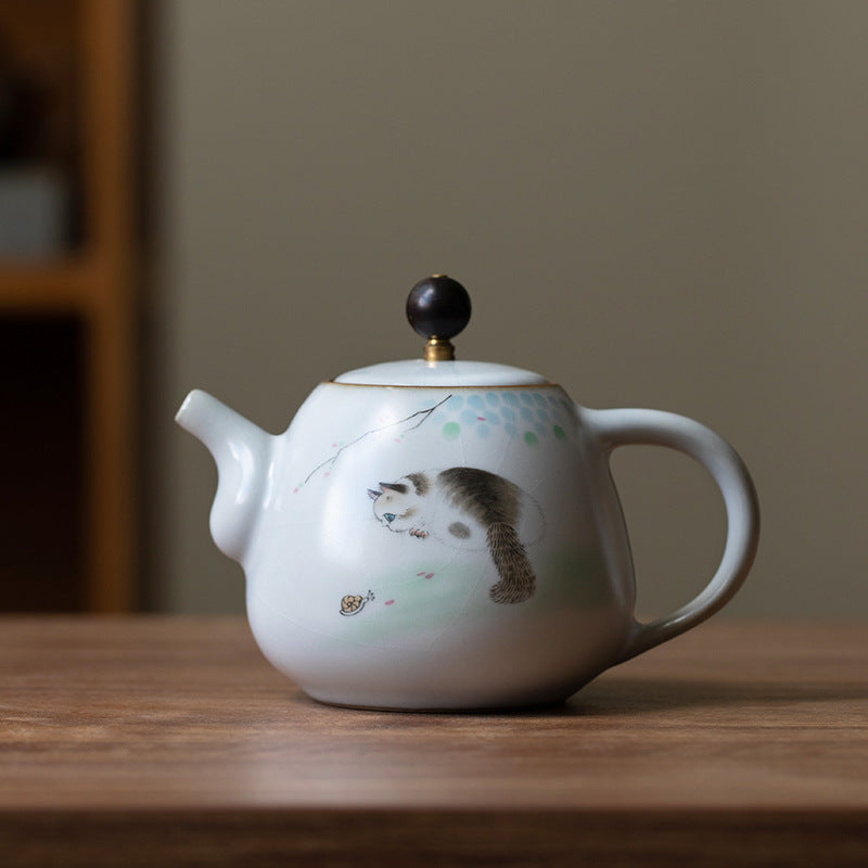 Cute Cat Ceramic Kung Fu Tea Maker