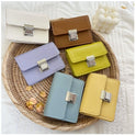 Female Mini Minority Simple Portable Elegant Flip Metal Buckle Card Holder Ins Student Wallet Fashion