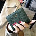 Leather Small Folding Women's Short Ultra-thin Mini Coin Purse Korean Fashion Wallet