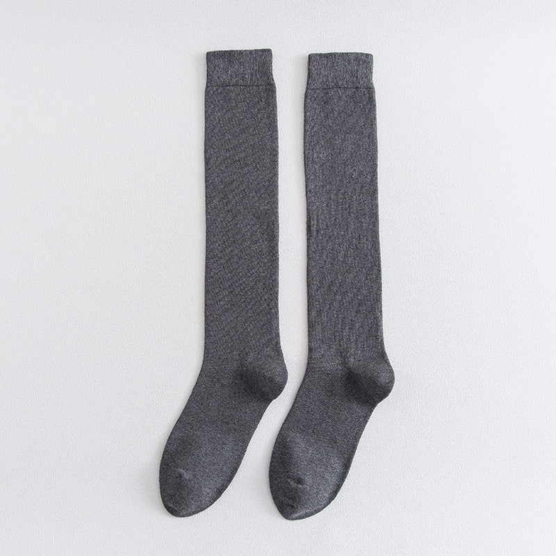 Black Long Socks Knee-length Sweat-absorbent Breathable