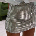 Sexy Women's Solid Color Slim Fit Mesh Sequin Pack Hip Fashion Skirt