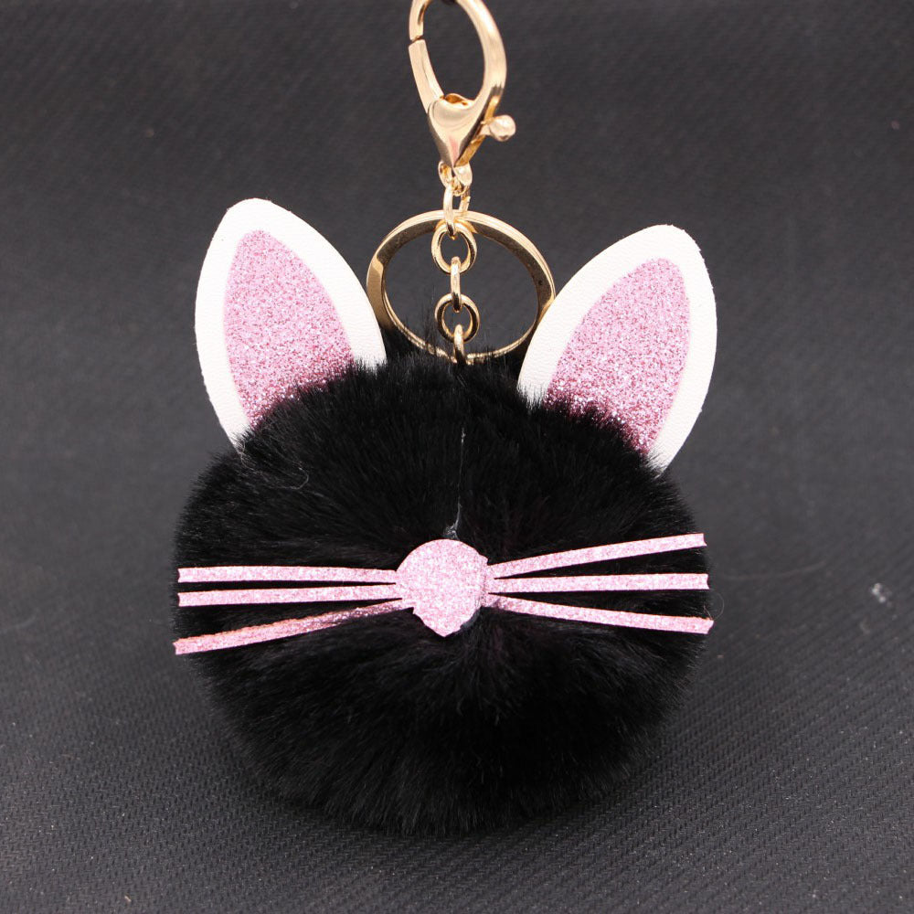 Personalized Ears Kitten Beard Plush Cute Keychain