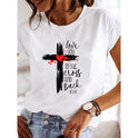 European And American Women's Clothing Casual Daily Short Sleeve Casual Cotton T-shirt