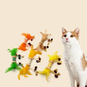 Cat Toys Colored Feathers Galls Fruit Bells Combination Inflated Ego Interactive Molars Gnawing Cat Supplies